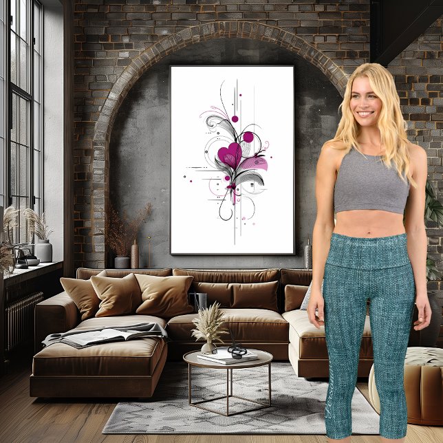 Trendy Aquamarin Texture Denim: Logos und Text per Capri Leggings (Von Creator hochgeladen)