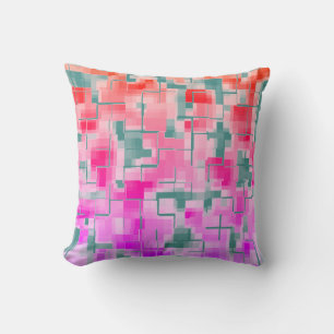 Trendy Aquamarin und Rainbow Abstrakt Pattern Kissen
