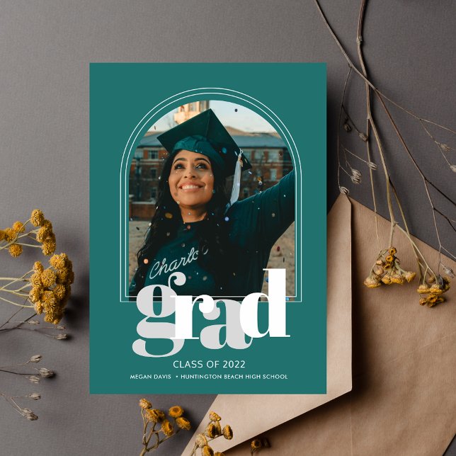 Trendy Arch Foto Graduation Party Ankündigung (Von Creator hochgeladen)