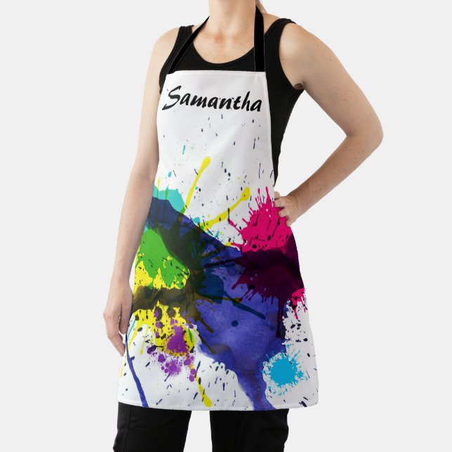 Trendy Artist Paint Splash Personalisiert Schürze (InSitu)