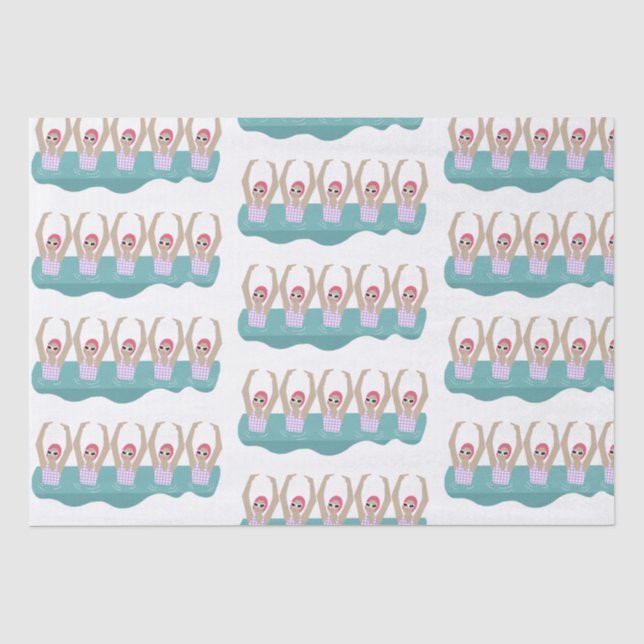 Trendy Artistic Swimmer | Künstlerisches Schwimmge Seidenpapier (Vorderseite)