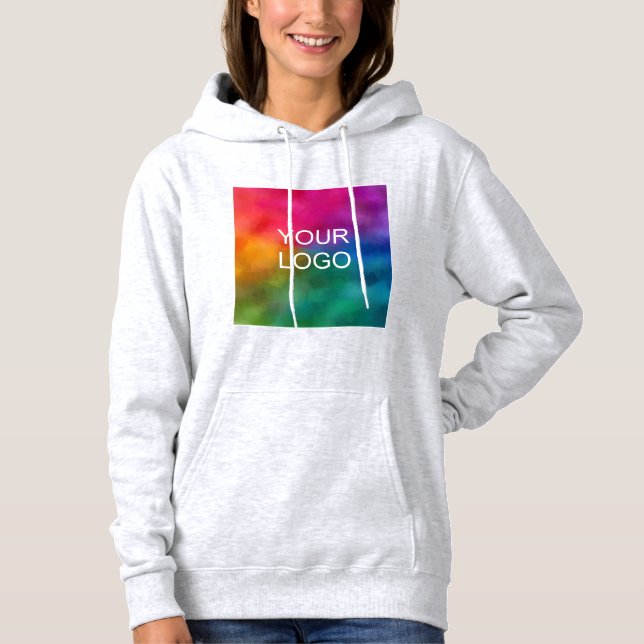 Trendy-ash-Farbvorlage Geschäftslogo hochladen Hoodie (Vorderseite)