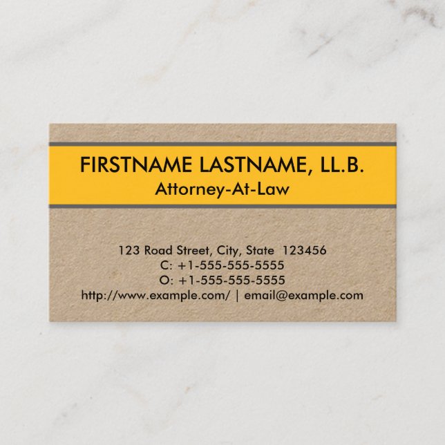 Trendy Attorney-at-Law Business Card Visitenkarte (Vorderseite)