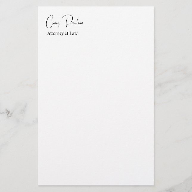 Trendy Attorney at Law Unique Special Briefpapier (Vorderseite)