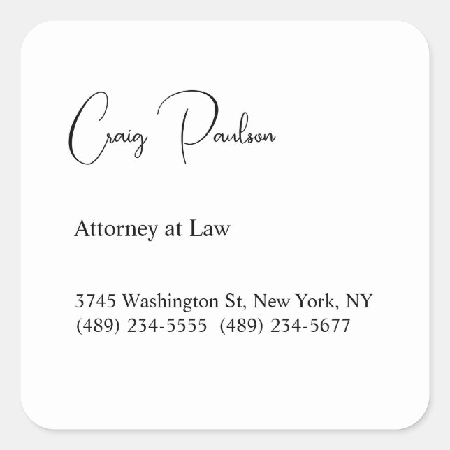 Trendy Attorney at Law Unique Special Quadratischer Aufkleber (Vorderseite)