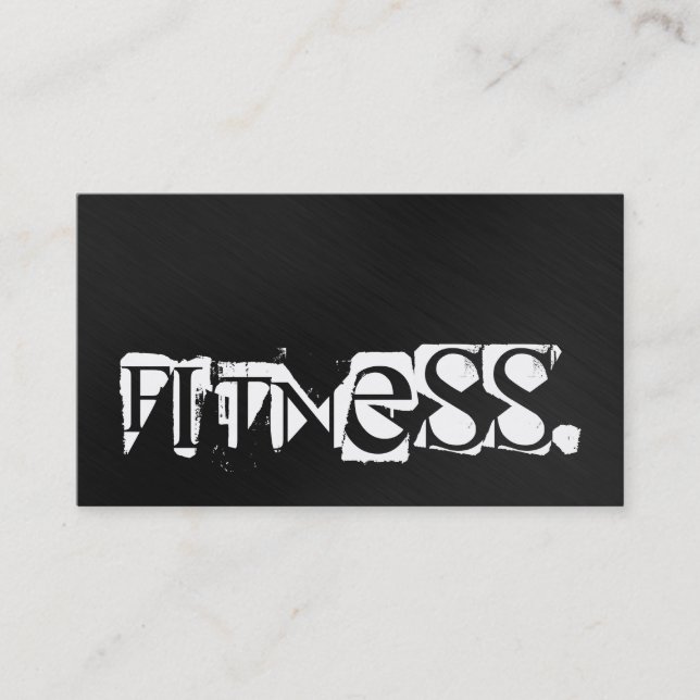Trendy Attractive Cool Grau Fitness Business Card Visitenkarte (Vorderseite)
