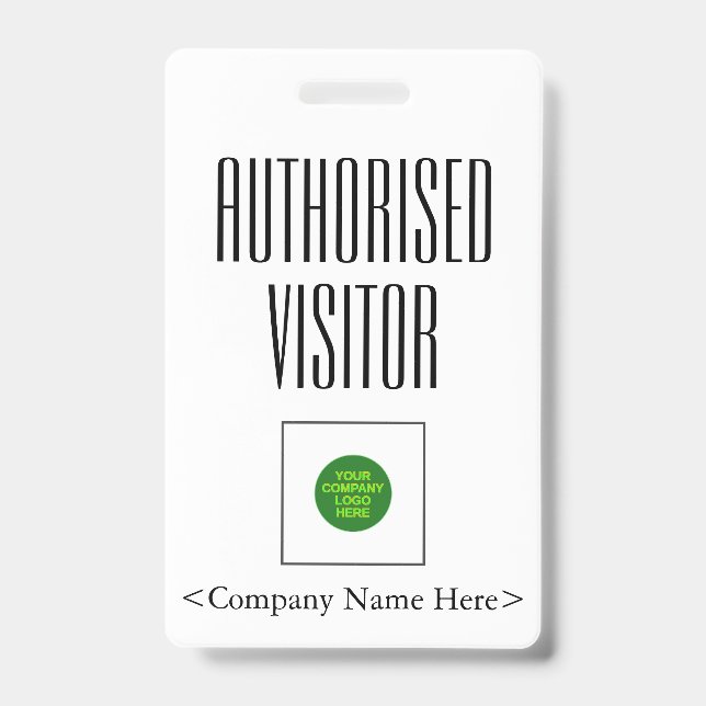 Trendy "Authorized Visitor"-Abzeichen Ausweis (Vorderseite)