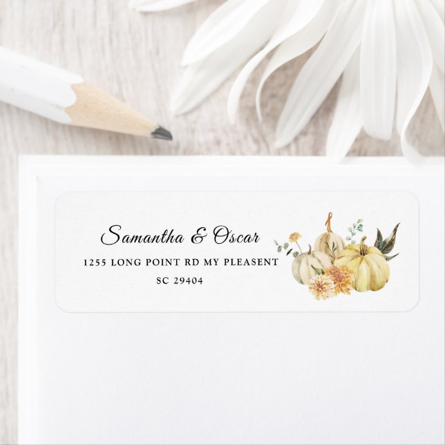 Trendy Autumn Wassercolor Pumpkin & Blume (Insitu)