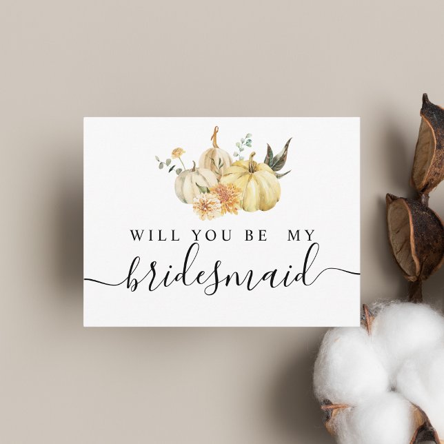 Trendy Autumn Wassercolor Pumpkin & Blume Einladungspostkarte (Von Creator hochgeladen)