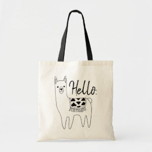 Trendy Aztec Llama Sketch Hello Tragetasche