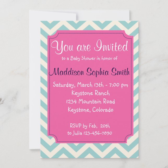 Trendy Baby Shower Einladungen (Vorderseite)
