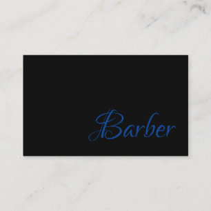 Trendy Barber in Bright Blue auf Black on Visitenkarte
