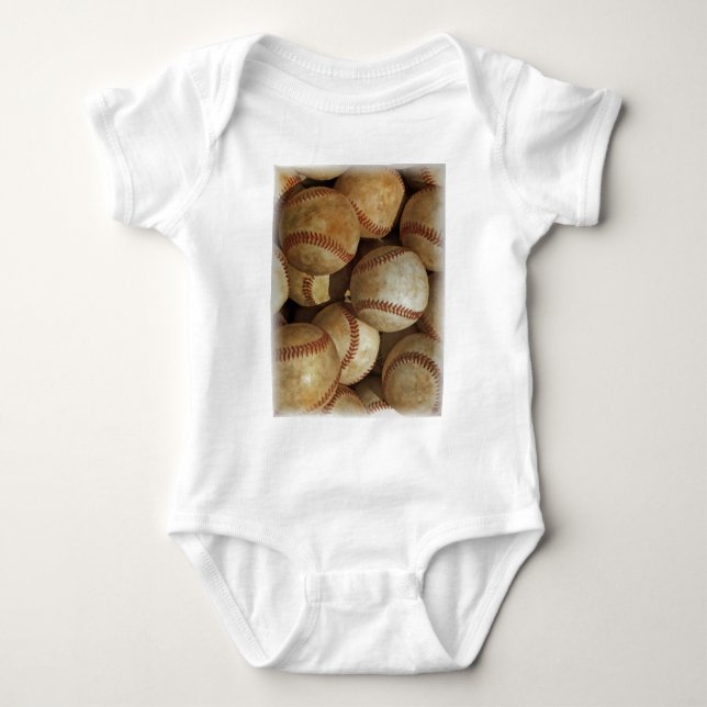 Trendy Baseball Artwork Baby Strampler (Vorderseite)
