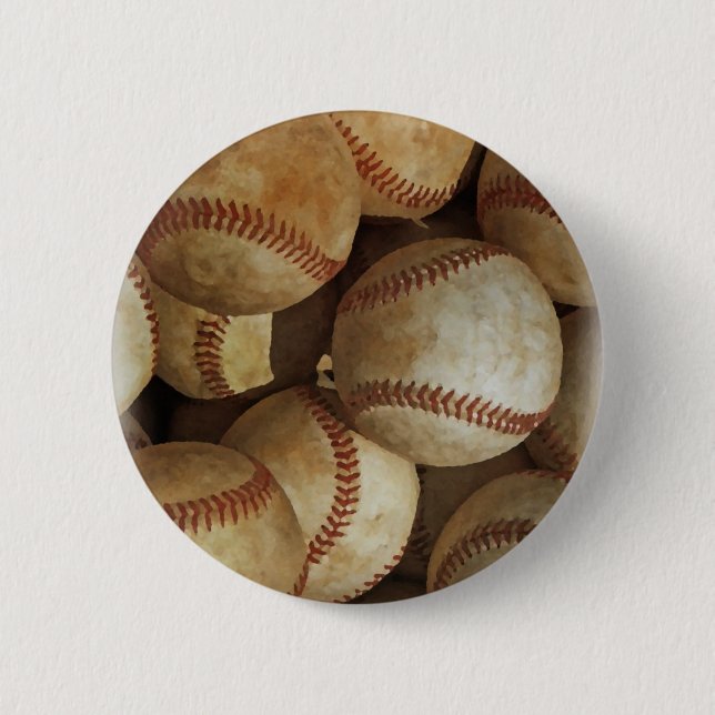 Trendy Baseball Artwork Button (Vorderseite)