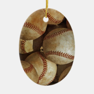 Trendy Baseball Artwork Keramik Ornament