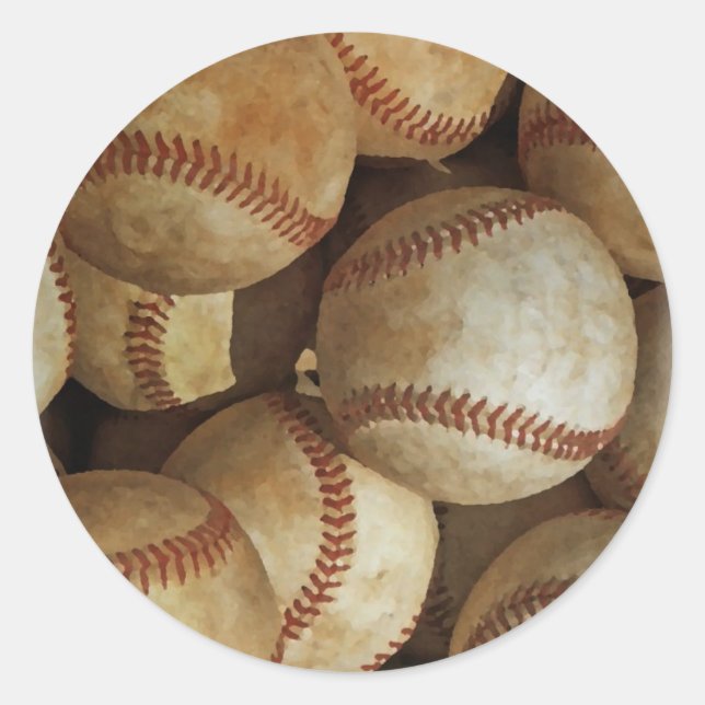 Trendy Baseball Artwork Runder Aufkleber (Vorderseite)