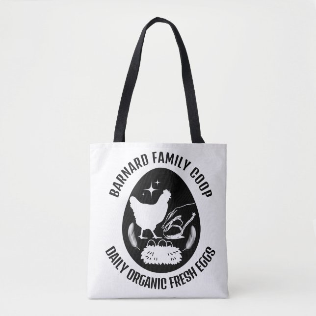 Trendy Bauernhof Bio Frische Eier Hühnergeschenk Tasche (Vorderseite)