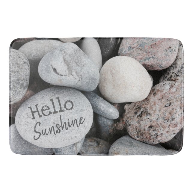 Trendy Beach Pebble Nature Foto Inspiration Badematte (Vorderseite)