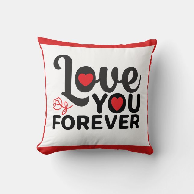 Trendy Beautiful Valentine's Day Rotes Kissen (Vorderseite)