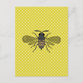 Trendy BEE Yellow Punkt Muster Geschenkdekor NEU Postkarte