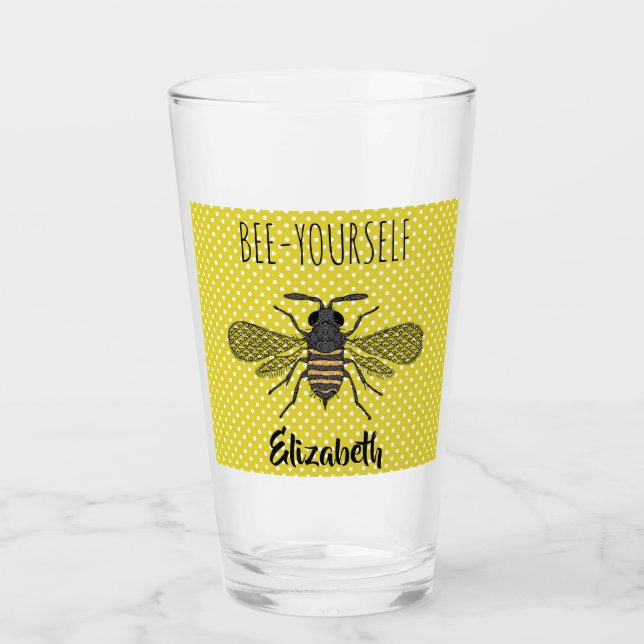 Trendy BEE YOURSELF Yellow Punkt DECOR Glas (Vorderseite)