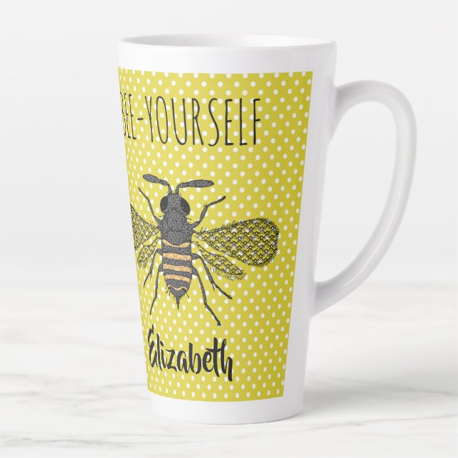 Trendy BEE YOURSELF Yellow Punkt DECOR Milchtasse (Rechts)