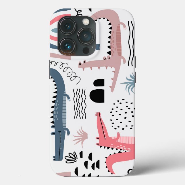 Trendy Beige BLack Crocodile Modern Tough Case (Rückseite)