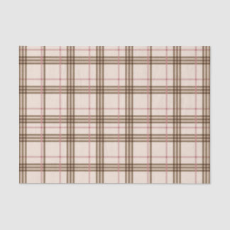 Trendy Beige Brown Tartan Kariert Seidenpapier