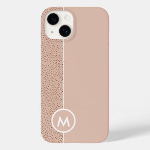 Trendy Beige Monogram mit Terracotta Boho Brown Case-Mate iPhone 14 Hülle