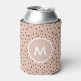 Trendy Beige Monogram mit Terracotta Boho Brown Dosenkühler