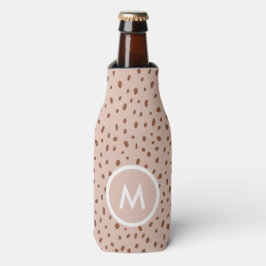 Trendy Beige Monogram mit Terracotta Boho Brown Flaschenkühler