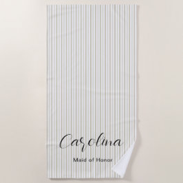Trendy Beige Pinstripes Bachelorette Strandtuch