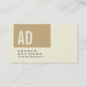 Trendy Beige Stripe Monogram Stilvolle Visitenkart Visitenkarte