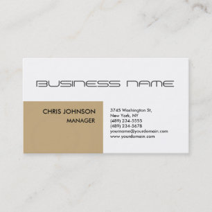 Trendy Beige Stripe White Standard Business Card Visitenkarte