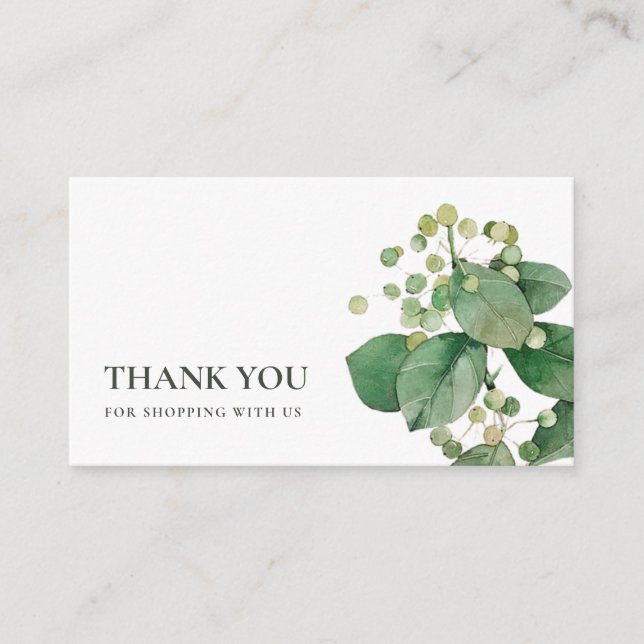 TRENDY BERRY LEAFY FOLIAGE GREENERY DANK IHNEN LOG VISITENKARTE (Vorderseite)