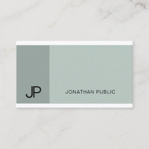 Trendy Beruflich Blue Green Modern Monogram Visitenkarte