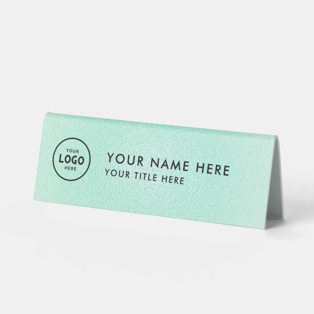 Trendy Beruflich Business Logo Desk Namplate Tischaufsteller (Vorderseite)