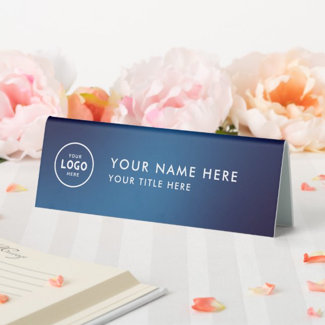 Trendy Beruflich Business Logo Desk Namplate Tischaufsteller (In Situ (Hochzeit))