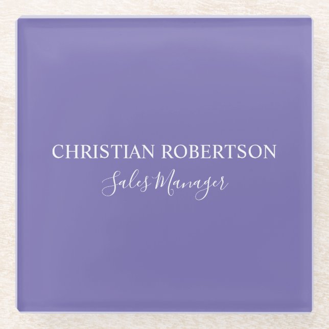 Trendy Beruflich Chic Periwinkle Color Modern Glasuntersetzer (Vorderseite)