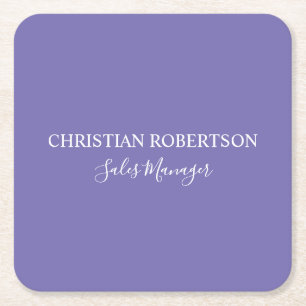 Trendy Beruflich Chic Periwinkle Color Modern Rechteckiger Pappuntersetzer