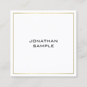 Trendy Beruflich Elegante Gold Minimalistisch auss Quadratische Visitenkarte