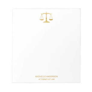 Trendy Beruflich Lawyer Attorney Gold Notizblock