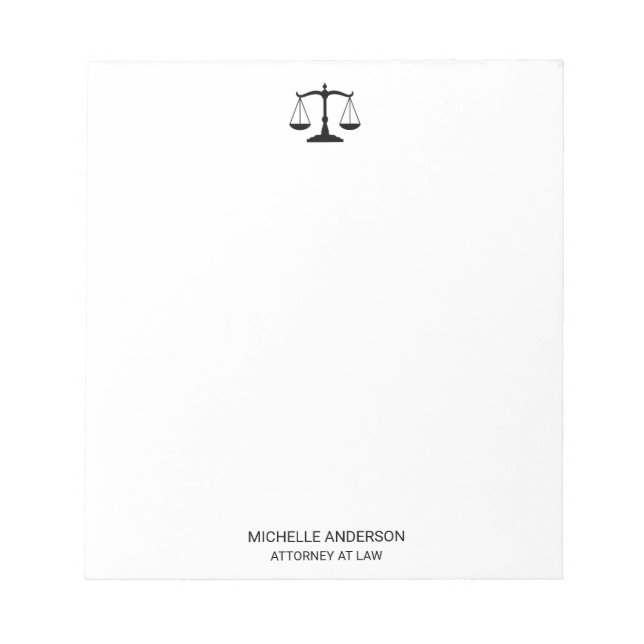 Trendy Beruflich Lawyer Attorney Notizblock (Vorderseite)