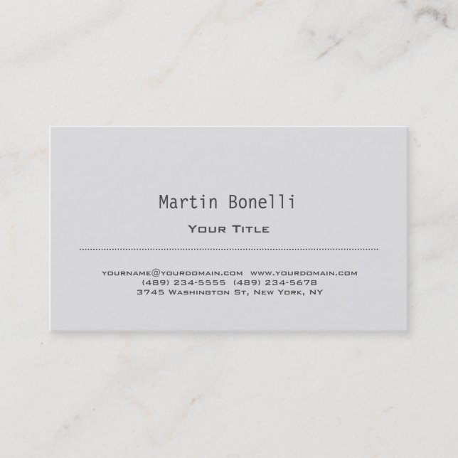 Trendy Beruflich Simple Modern Business Card Visitenkarte (Vorderseite)