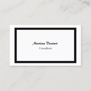 Trendy Beruflich Simple Schlicht Black & White Visitenkarte