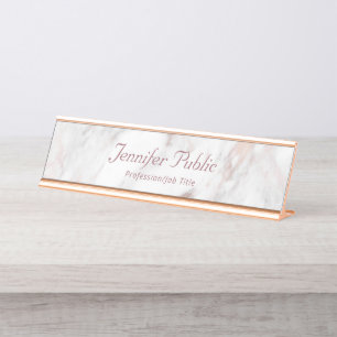 Trendy Berufliches Elegantes Rosegold Marbella Mod Schreibtischnamensplakette