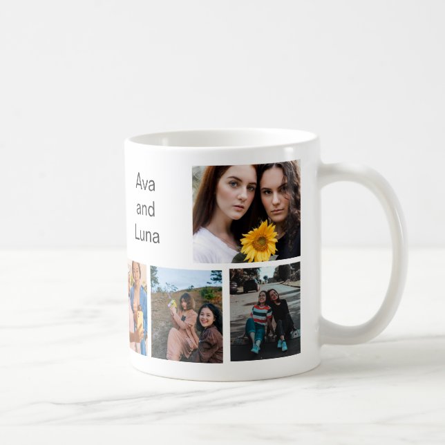 Trendy Best Friends 8 FotoCollage | Name Kaffeetasse (Rechts)