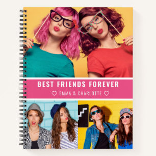 Trendy Best Friends Forever Foto Collage Zitat Notizbuch