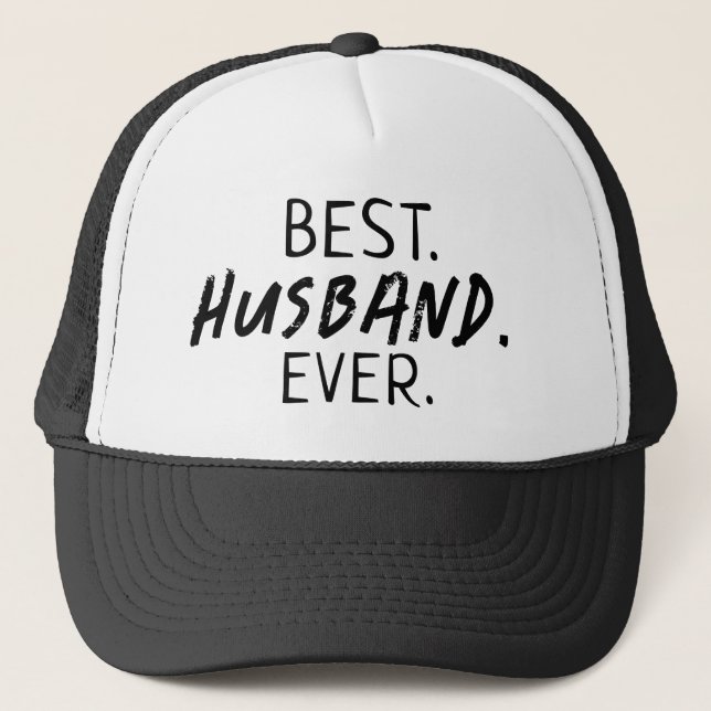 TRENDY BEST HUSBAND JE WHITE TYPOGRAPHY TRUCKERKAPPE (Vorderseite)