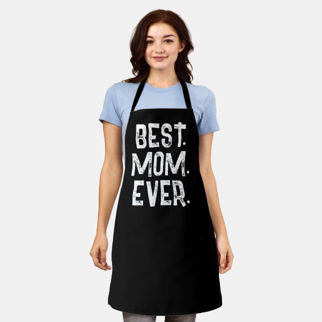 TRENDY BEST MAMA JE WEISSE TYPOGRAPHIE SCHÜRZE (Getragen)